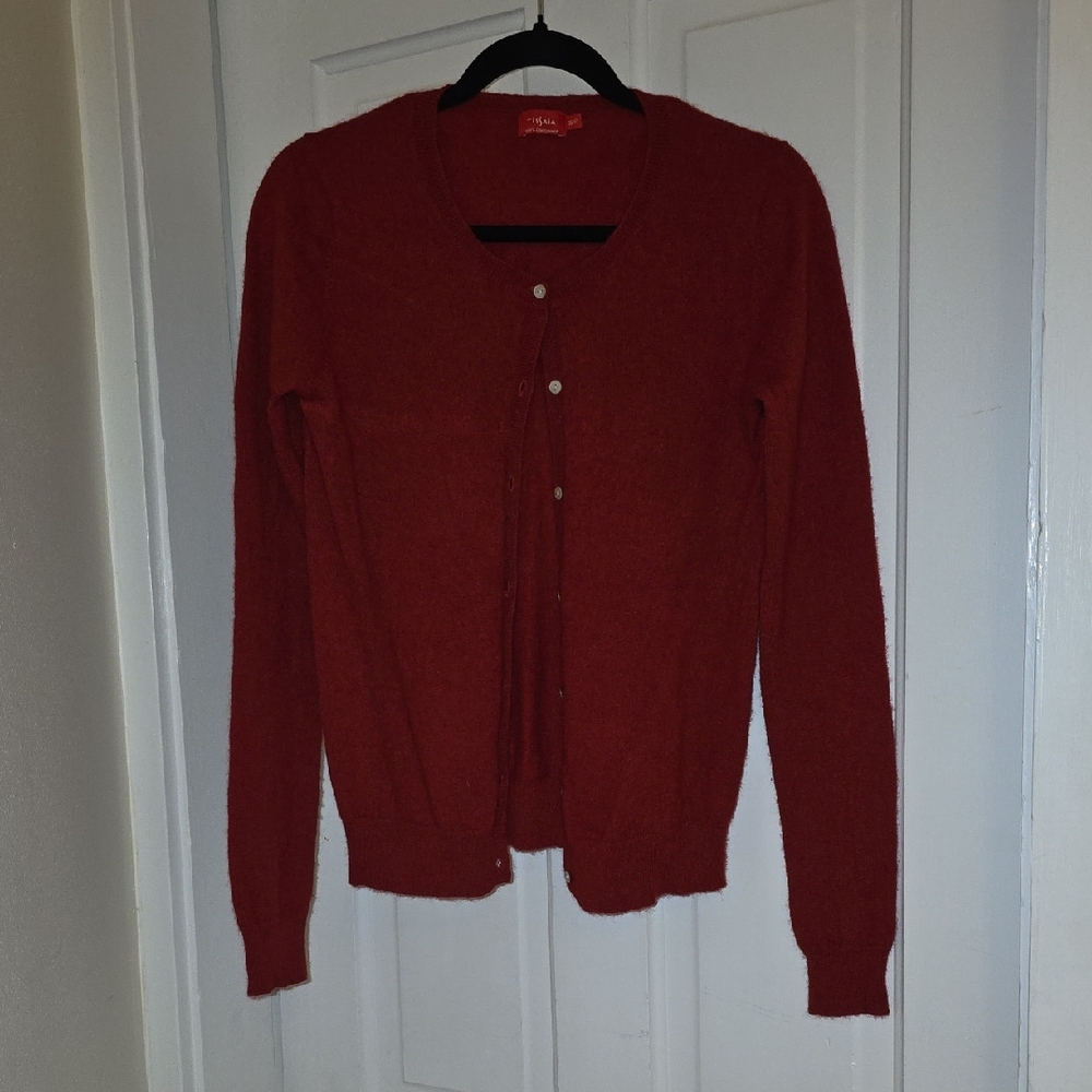 Elegant Red Women's Cardigan Size 38/40 or Small